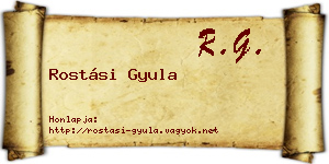 Rostási Gyula névjegykártya