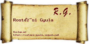 Rostási Gyula névjegykártya